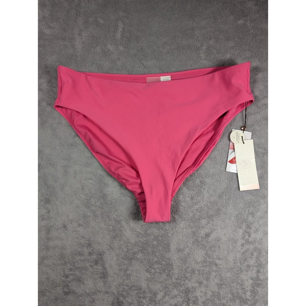 Calia Mid Rise High Leg Swim Bottom Womens Size XL Pink Cheeky Coverage UPF 50+